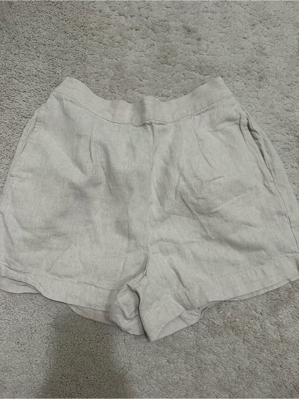 Light Beige Linen Blend Women’s Shorts